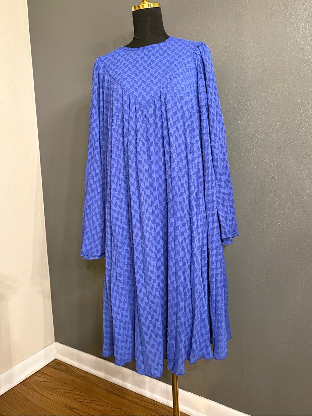 ASOS Purple Patterned Long Sleeve Swing Dress